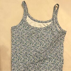 Aerie Blue Floral Tank Top